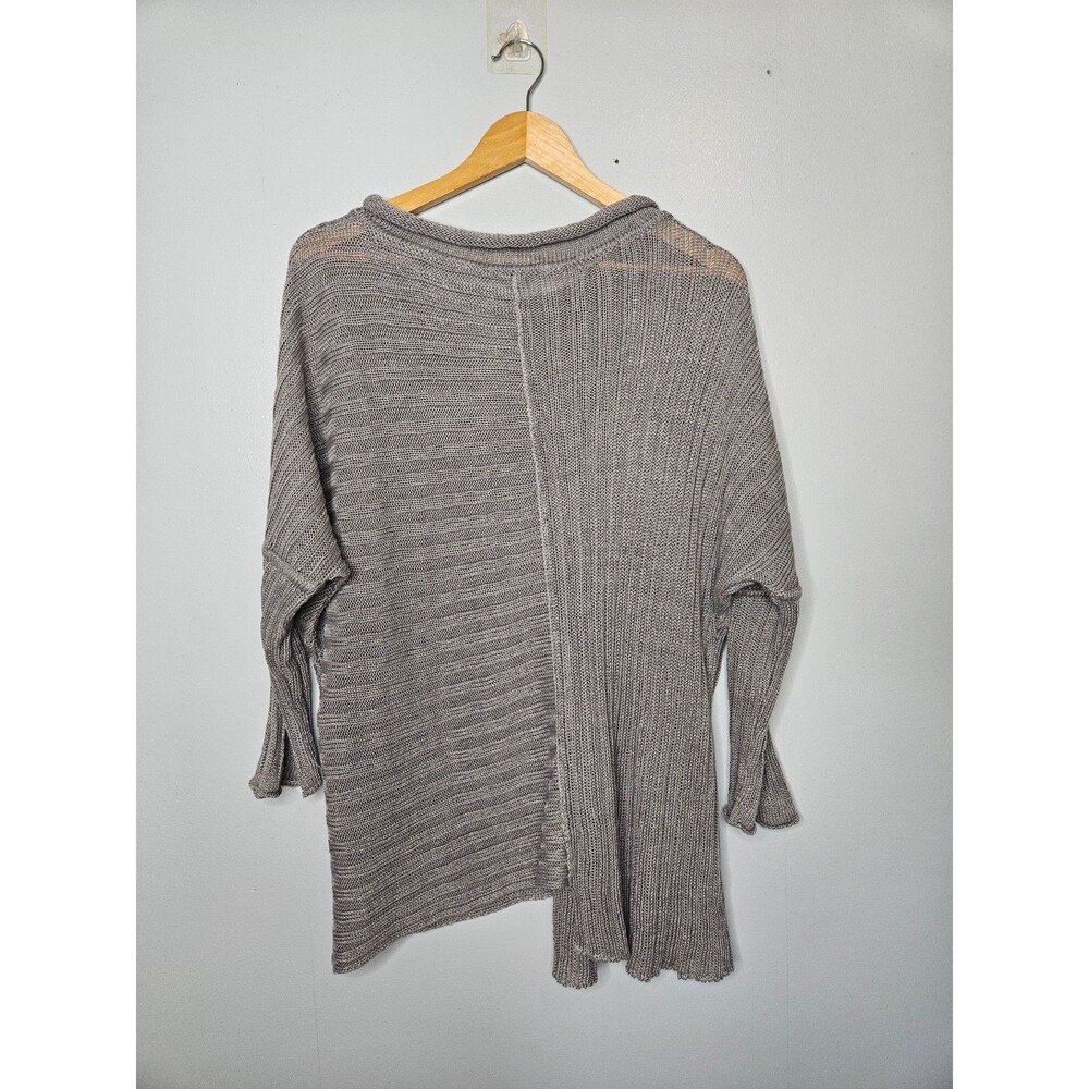 ELEMENTE CLEMENTE Asymmetric Linen Sweater Gray Size 1 Small Rolled Neck Dolman - Picture 5 of 8